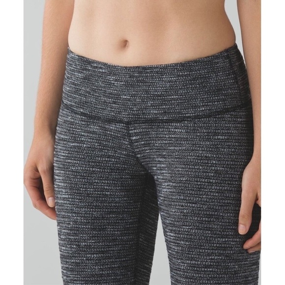 Lululemon | Wunder Under Pant III Coco Pique Black White Size 8 Gym Yoga Running - Picture 5 of 11